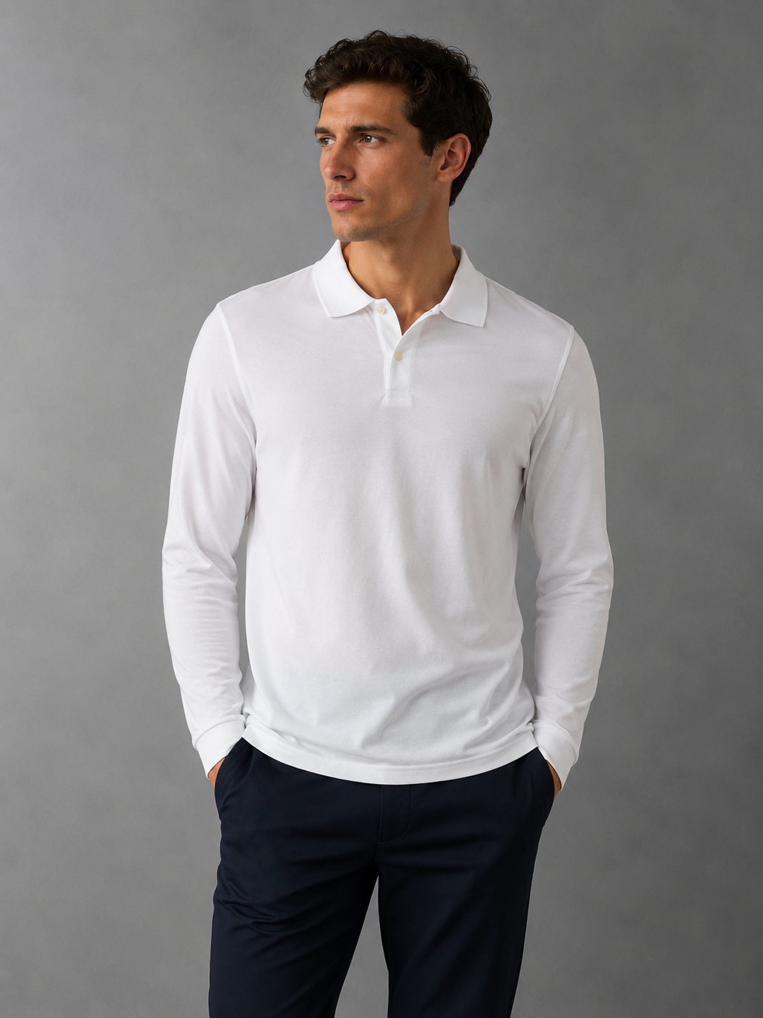 Arlo Long Sleeve Polo - 100% cotton