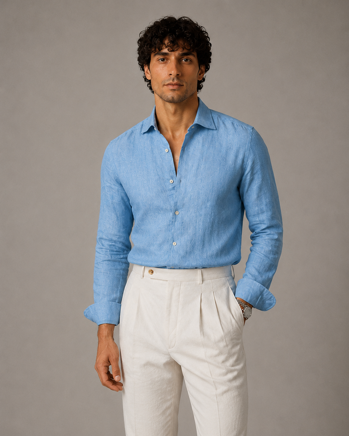 Azzuro Pure Linen Shirt