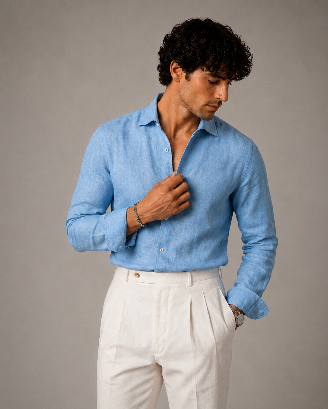 Azzuro Pure Linen Shirt
