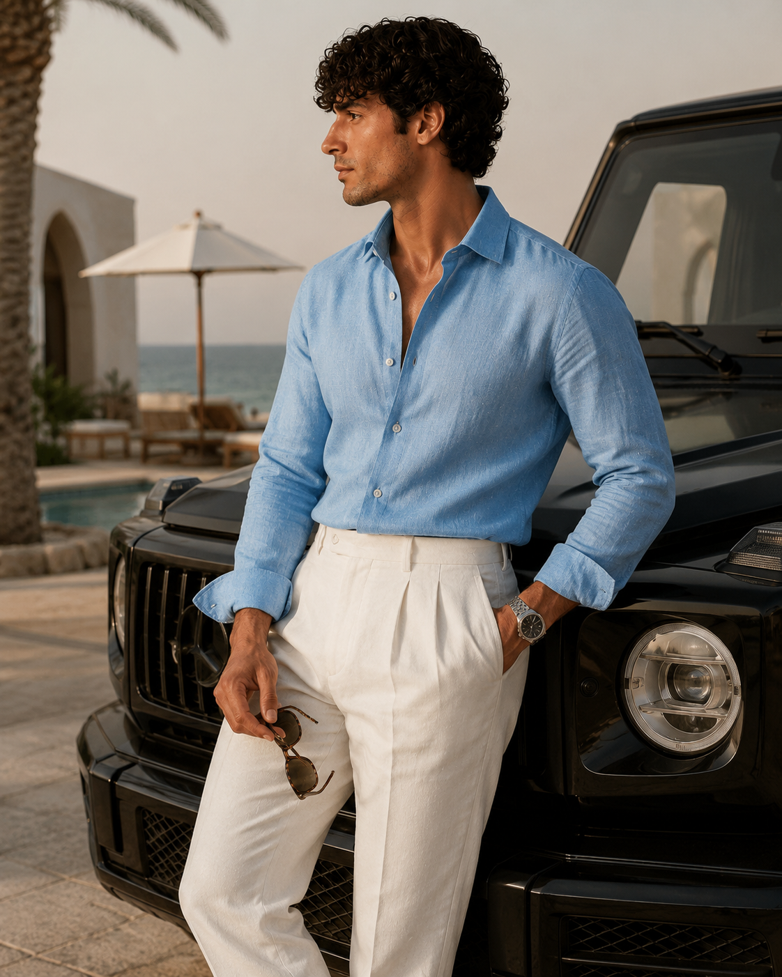 Azzuro Pure Linen Shirt