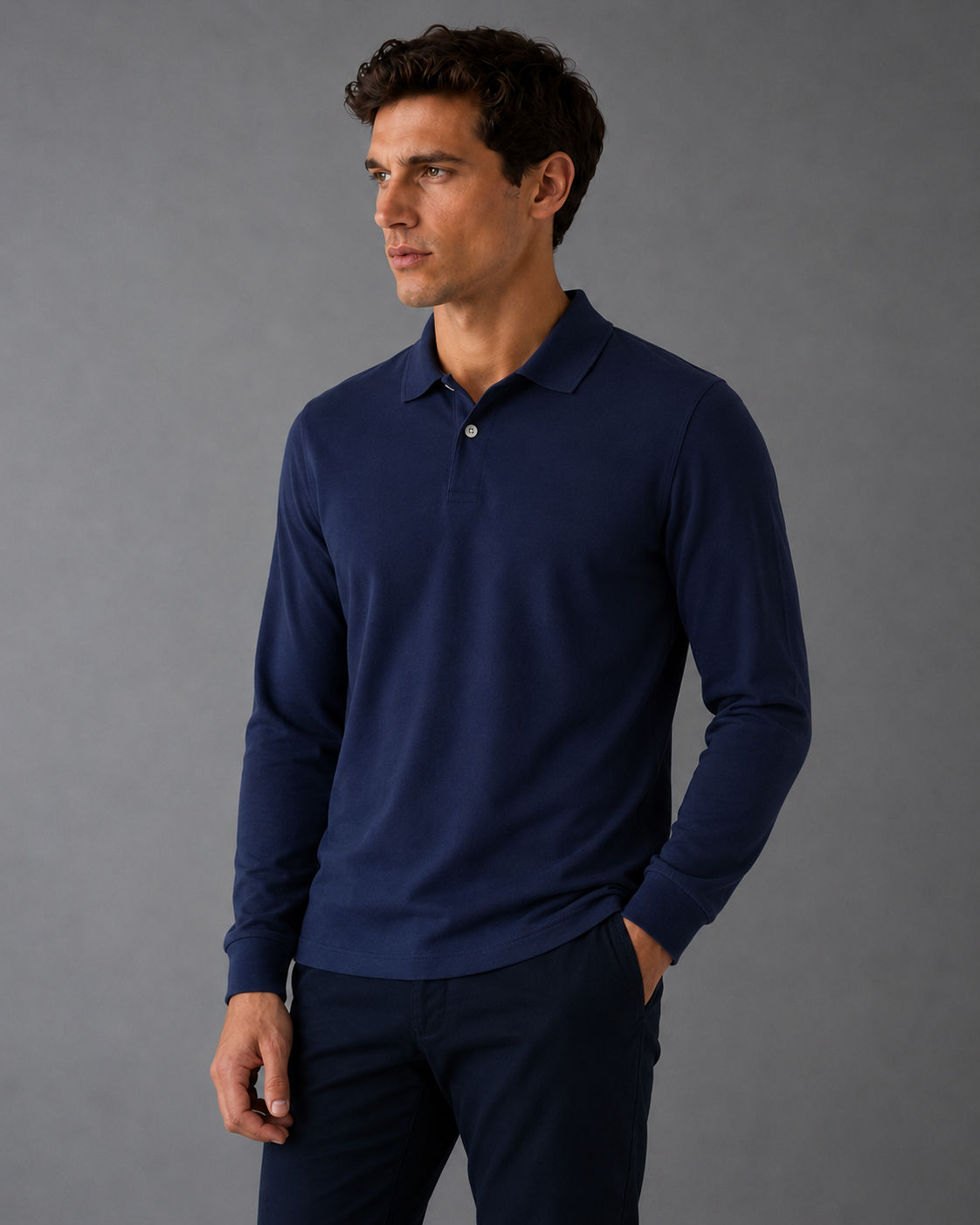 Arlo Long Sleeve Polo - 100% cotton