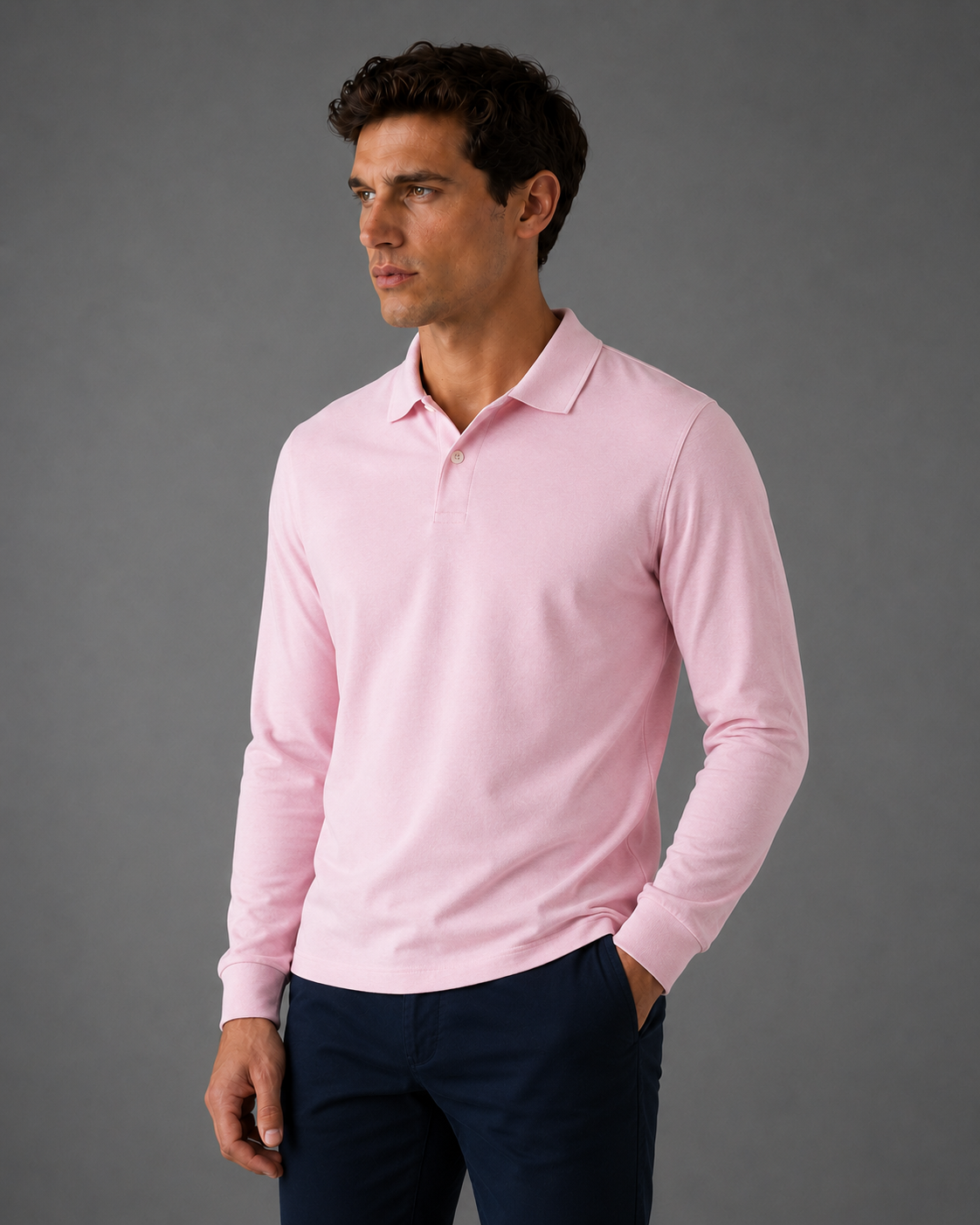Arlo Long Sleeve Polo - 100% cotton