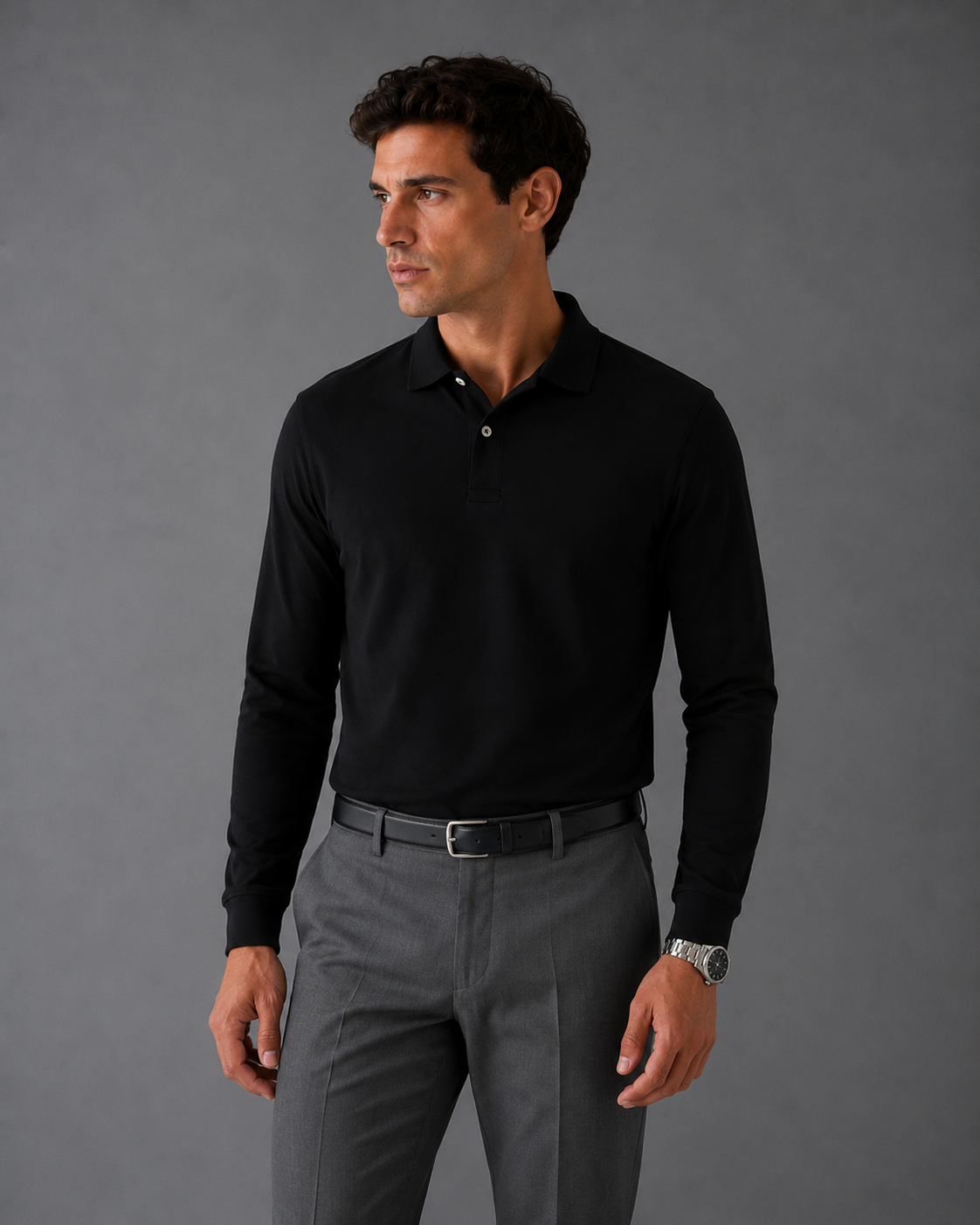 Arlo Long Sleeve Polo - 100% cotton