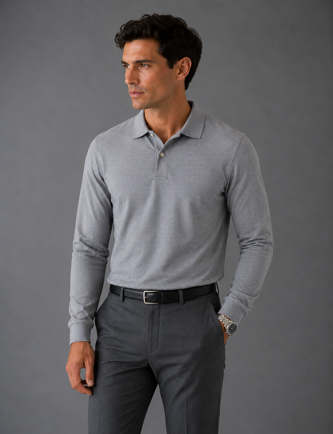 Arlo Long Sleeve Polo - 100% cotton