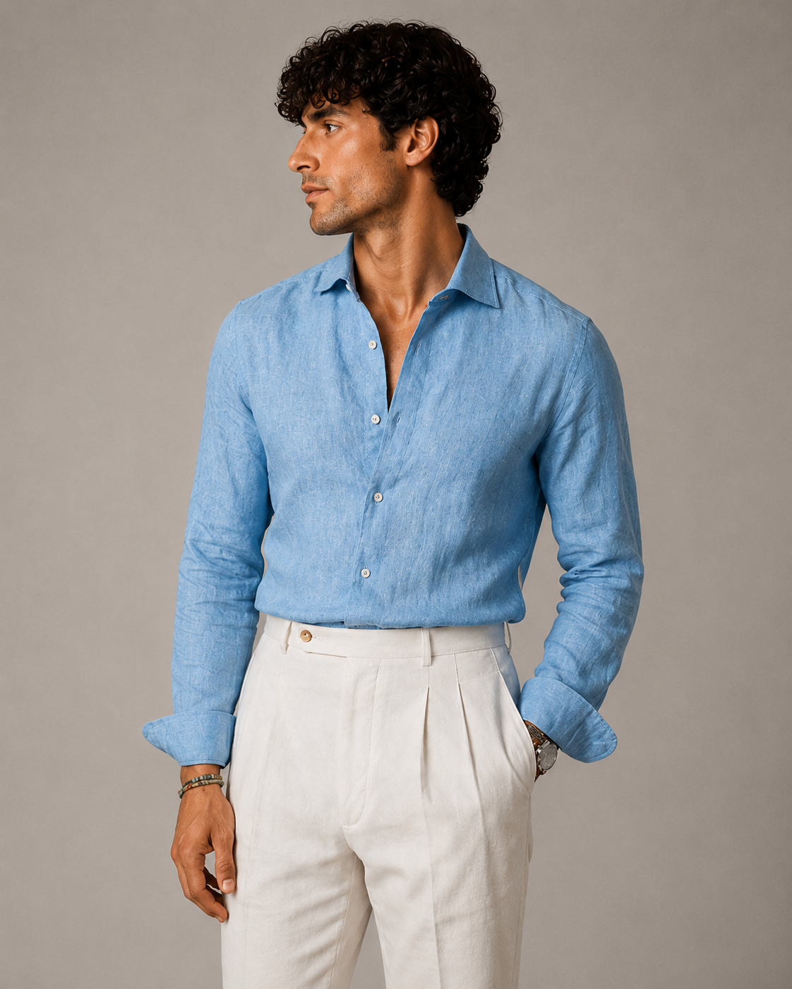 Azzuro Pure Linen Shirt