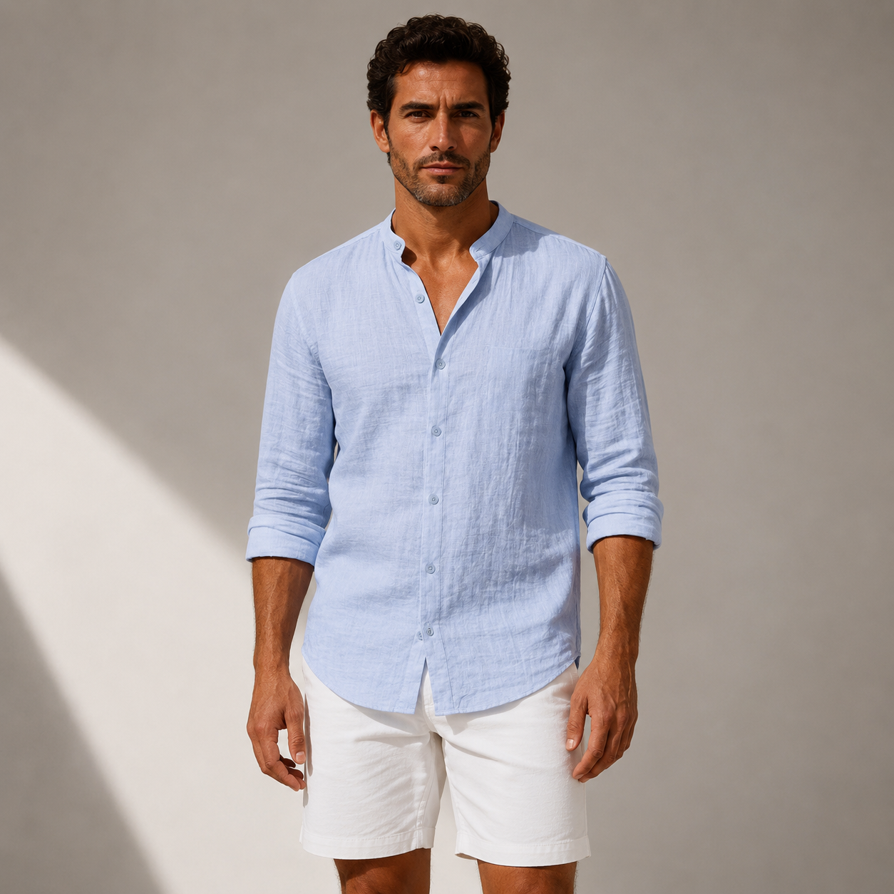 Porto Mandarin Linen Shirt