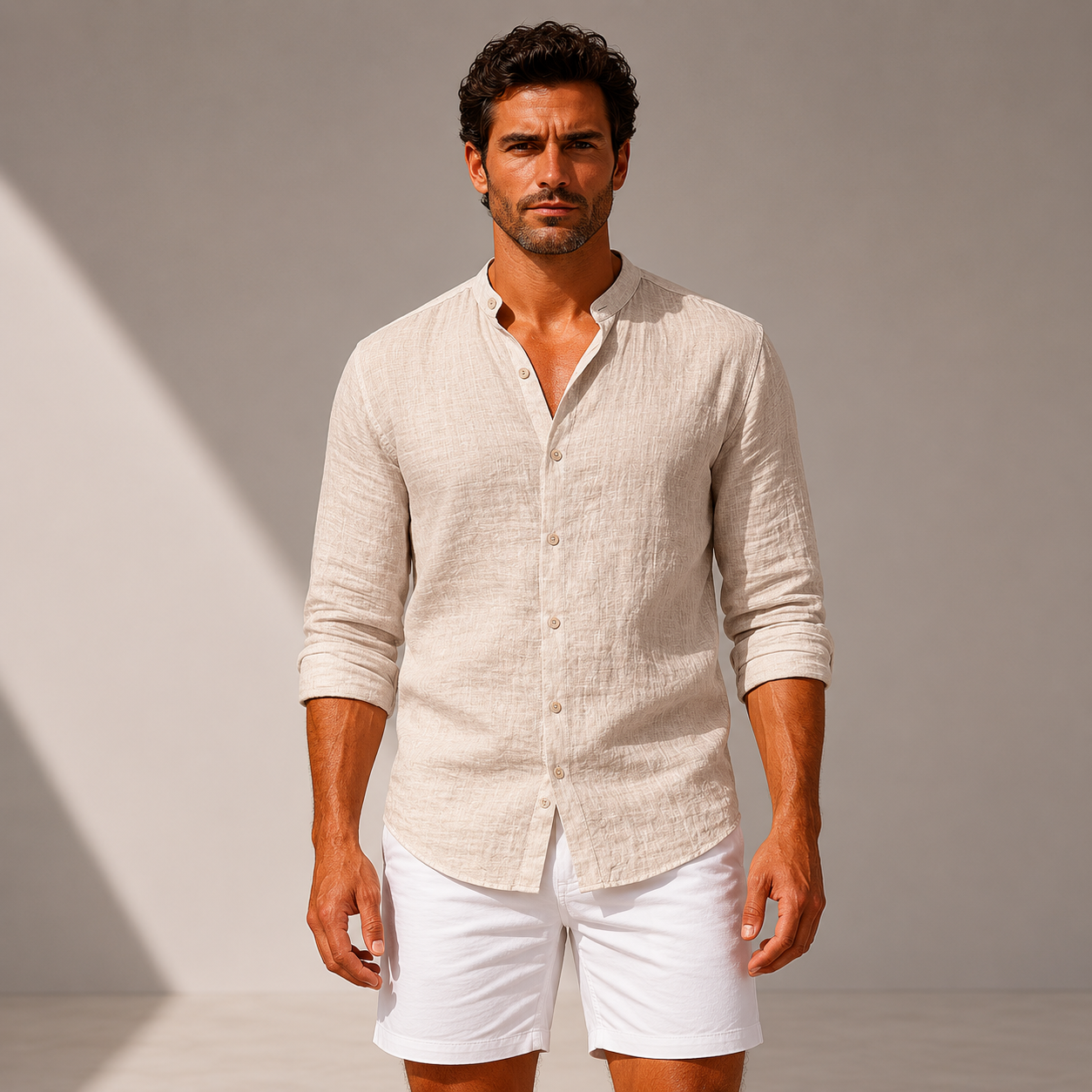 Porto Mandarin Linen Shirt