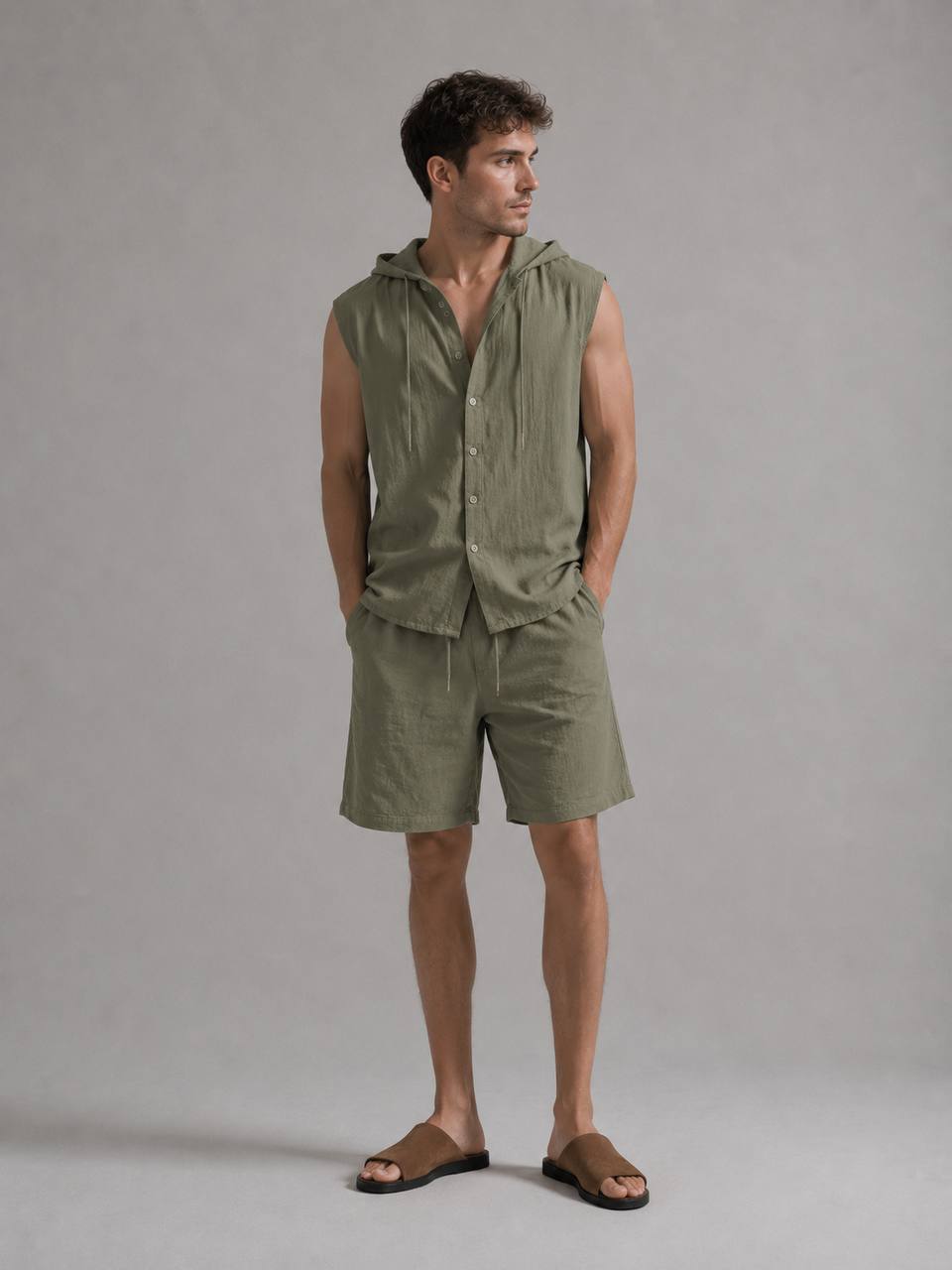 Vento Linen Hooded Set
