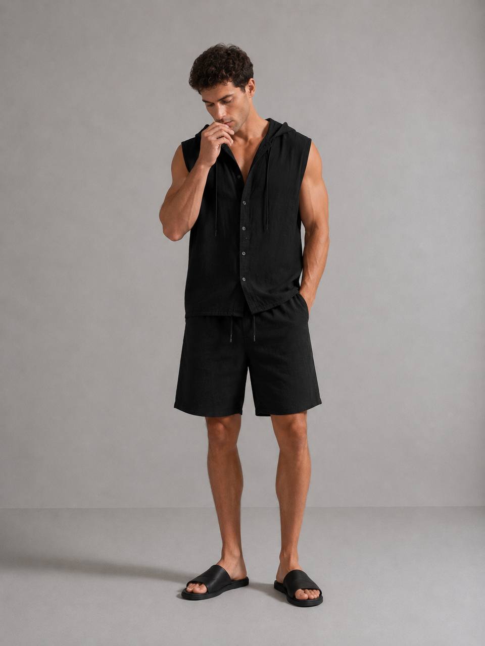 Vento Linen Hooded Set