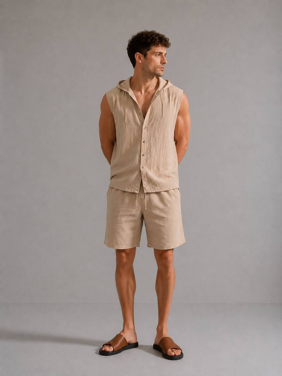 Vento Linen Hooded Set